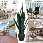 Dirbtinė sansevjerija 90 cm su stabiliu vazonu (Žalia)