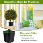 Dirbtinis buksmedžio rutulio formos medis su vaisiais (Žalia)