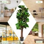 Dirbtinis fikusas 1.5 m su 180 lapų (Žalia)