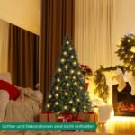 150 cm dirbtinė eglutė su metaliniu stovu ir puošmenomis (Žalia)