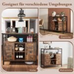 Kredencas su dviem durelėmis ir atviromis lentynomis (Ruda)