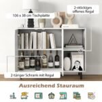 Moderni dviejų durų bufeto spintelė (Balta)