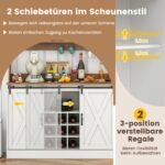 Virtuvės komoda su integruota įkrovimo stotele ir vyno laikikliu (Balta)