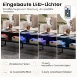 LED svetainės staliukas su marmuro imitacija ir reguliuojamu apšvietimu (Juoda)