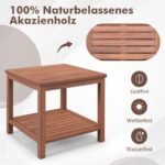 Stačiakampis medžio masyvo staliukas su lamelių stalviršiu (Natūrali)