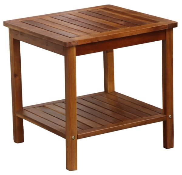 Stačiakampis medžio masyvo staliukas su lamelių stalviršiu (Natūrali)