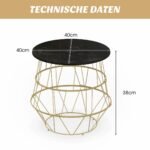 Stilingas staliukas su laikymo vieta (Auksinė)