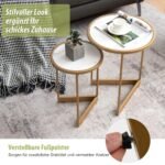 Modernus marmuro imitacijos staliukų komplektas su metalinėmis kojelėmis (Balta)