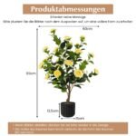Dirbtinis kamelijų medis 95 cm (Geltona)