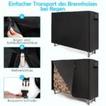 Metalinis malkų stovas su vandeniui atspariu uždangalu (Pilka)