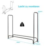 Metalinis malkų stovas su vandeniui atspariu uždangalu (Pilka)