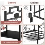 Metalinis malkų stovas su rankenomis ir reguliuojamomis kojelėmis (Juoda)