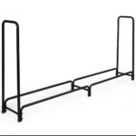 Metalinis malkų stovas su rankenomis (Juoda)