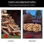 Metalinis malkų stovas su rankenomis (Juoda)