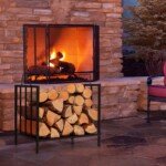 Daugiafunkcis metalinis malkų laikiklis iki 50 kg (Juoda)