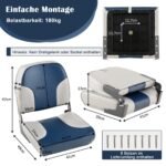 Sulankstomos valčių sėdynės (2 vnt.) atsparios vandeniui (Mėlyna ir balta)