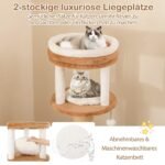 Daugiapakopė kačių draskyklė su savipriežiūros šepečiu (Natūrali)