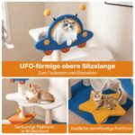 Daugiaaukštė katės draskyklė kosmoso tema (Mėlyna)