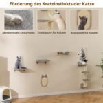 Sieninis kačių laipiojimo kompleksas su platformomis ir braižymo lentele (Pilka)