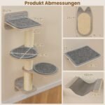 Sieninis kačių laipiojimo kompleksas su platformomis ir braižymo lentele (Pilka)