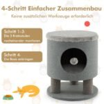 Naminių gyvūnėlių poilsio ir žaidimų namelis su draskykle (Pilka)