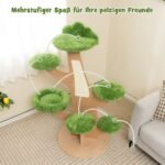 Daugiapakopis kačių namelis su stebėjimo platforma (Žalia)