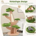 Daugiapakopis kačių namelis su stebėjimo platforma (Žalia)