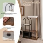 Daugiaaukštis kačių namelis su 118 cm metaliniu rėmu (Juoda)