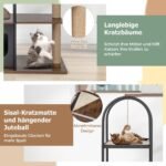 Daugiaaukštis kačių namelis su 118 cm metaliniu rėmu (Juoda)