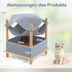 Dviaukštis katės namelis su laikymo vieta (Pilka)