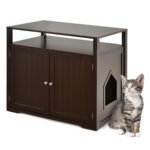 Daugiafunkcinė kačių tualeto spintelė su laikymo vieta (Ruda)