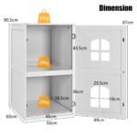 Dviaukštis kačių namelis su magnetinėmis durimis (Balta)
