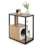 Kompaktiškas kačių namelis su braižymo stovu ir stalviršiu (Natūrali)
