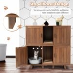 Daugiafunkcė kačių tualeto spintelė su įėjimu ir braižymo lenta (Ruda)