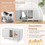 Baldas kačių tualetui su įėjimu ir draskykle 120x52x65 cm (Šviesiai pilka)