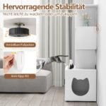 Spintelė su lentynomis kačių tualetui (Balta)