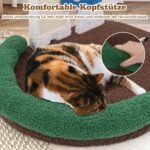 Žaidimų aikštelė katėms grybuko formos su draskykle ir galvos atrama (Įvairiaspalvė)