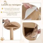 Medinis kačių bokštas su nameliu ir žaislais 129 cm (Natūrali)