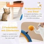 Daugiapakopis kačių draskyklinis namelis su „UFO“ platforma ir sizaliniais stulpeliais (Mėlyna)