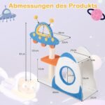 Daugiapakopis kačių draskyklinis namelis su „UFO“ platforma ir sizaliniais stulpeliais (Mėlyna)