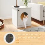 Baldas katės tualetui su stalčiumi ir plačiu įėjimu (Balta)