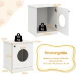 Baldas katės tualetui su stalčiumi ir plačiu įėjimu (Balta)