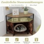 Kampinė kačių tualeto spintelė su dvigubu įėjimu (Rustiška ruda)