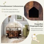 Kampinė kačių tualeto spintelė su dvigubu įėjimu (Rustiška ruda)