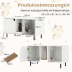 Dvigubas kačių tualeto namelis su braižymo lenta (Balta)