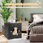 Baldas-spintelė katės tualetui su durelėmis (Juoda)