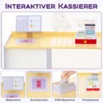 Vaikiškas medinis prekybos kampelis su šonine spintelė (Violetinė)