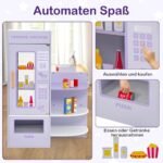 Vaikiškas medinis prekybos kampelis su šonine spintelė (Violetinė)