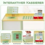 Medinis žaislinis prekybos kampelis vaikams (Žalia)