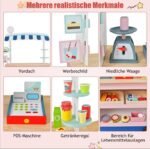 Vaikiškas maisto prekių vežimėlis su priedais (Natūrali)
